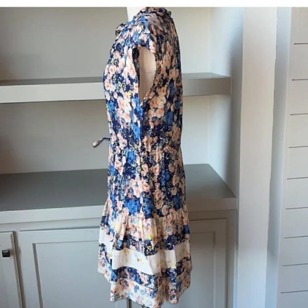 Rebecca Taylor Gigi Floral Silk Shirt Dress Size 0